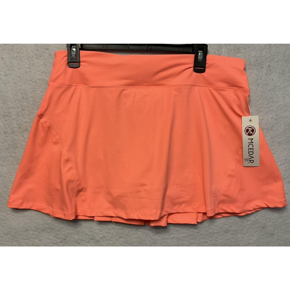 MCEDAR Skort Womens 10 Coral Pleated Athletic Tennis Golf Pocket Lined‎ NWT